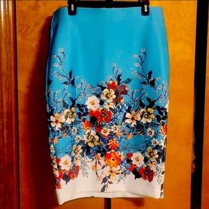 ECI New York Teal Pencil Skirt